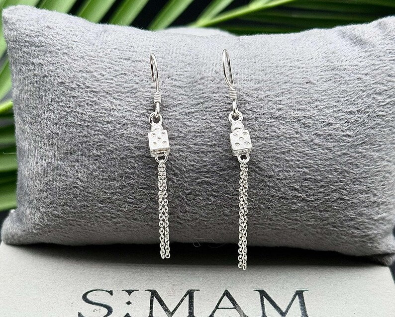 Lock Chain Dangle Earrings