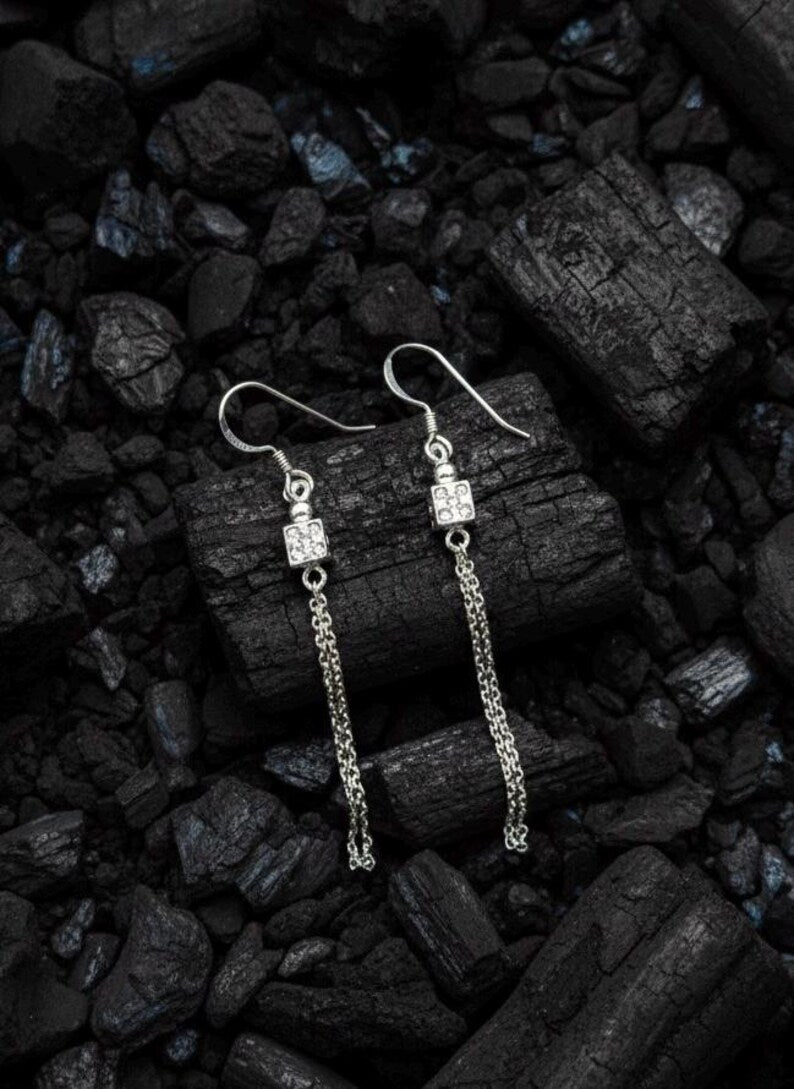 Lock Chain Dangle Earrings