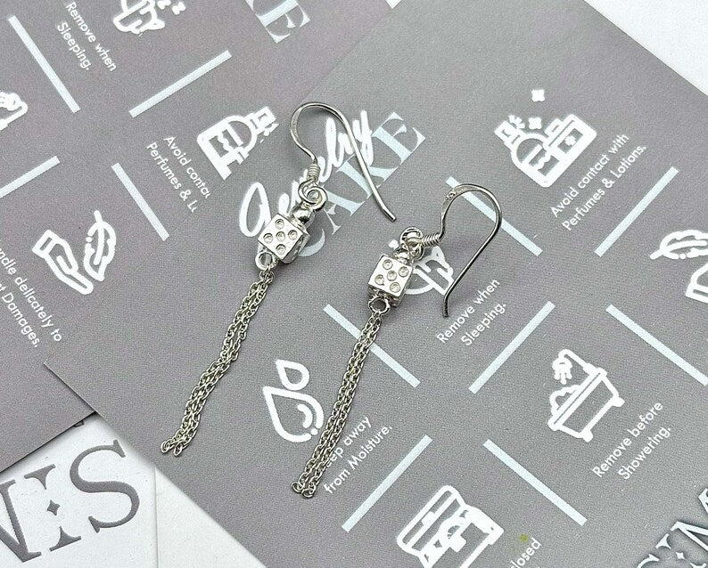Lock Chain Dangle Earrings