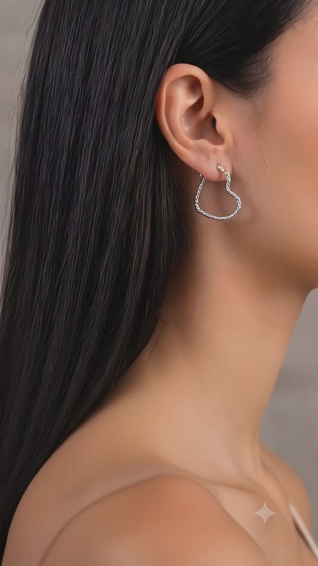 925 Sterling Silver Heart Hoop Earrings, Twisted Heart Earrings, Minimalist Silver Hoops, Romantic Jewelry Gift for Her, Everyday Earrings