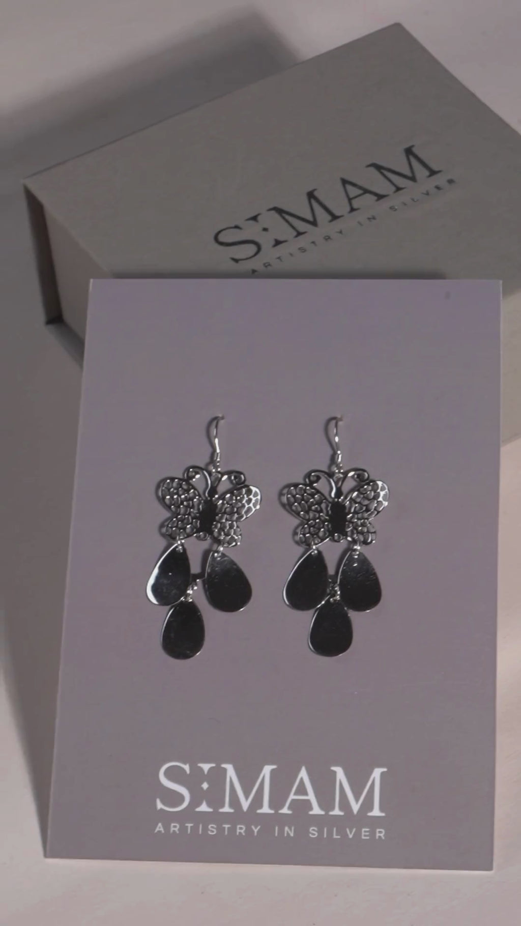 Sterling Silver Butterfly Dangle Earrings, Nature Inspired Boho Jewelry