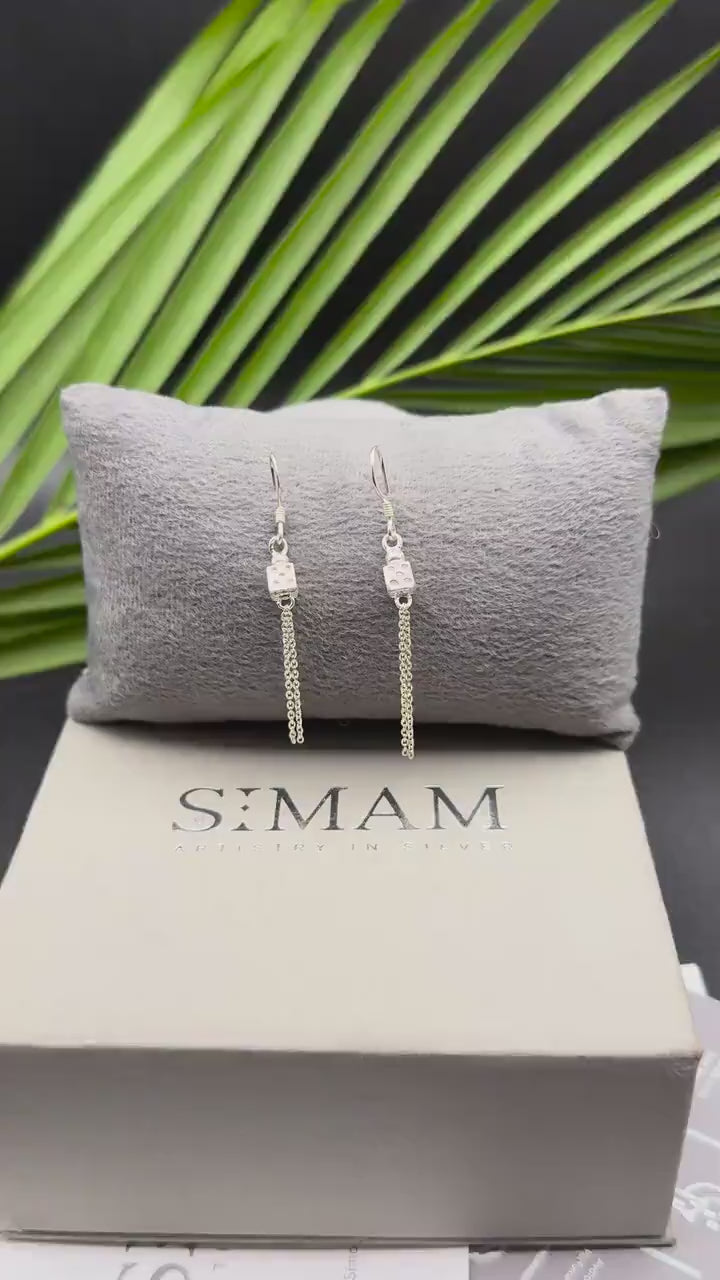 Lock Chain Dangle Earrings