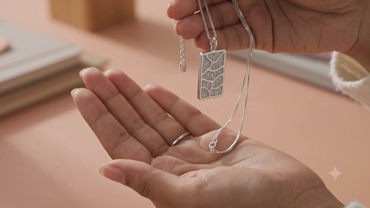 Sterling Silver Pendant Earring Set | Textured Rectangle Jewelry