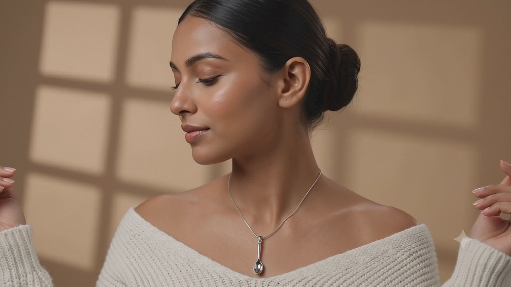 Sterling Silver Spoon Necklace & Earrings Set | Minimalist Jewelry