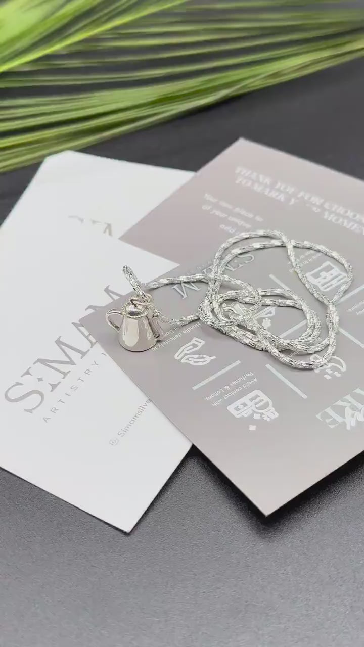 Sterling Silver Mini Teapot Necklace | Coffee Tea Lover Gift