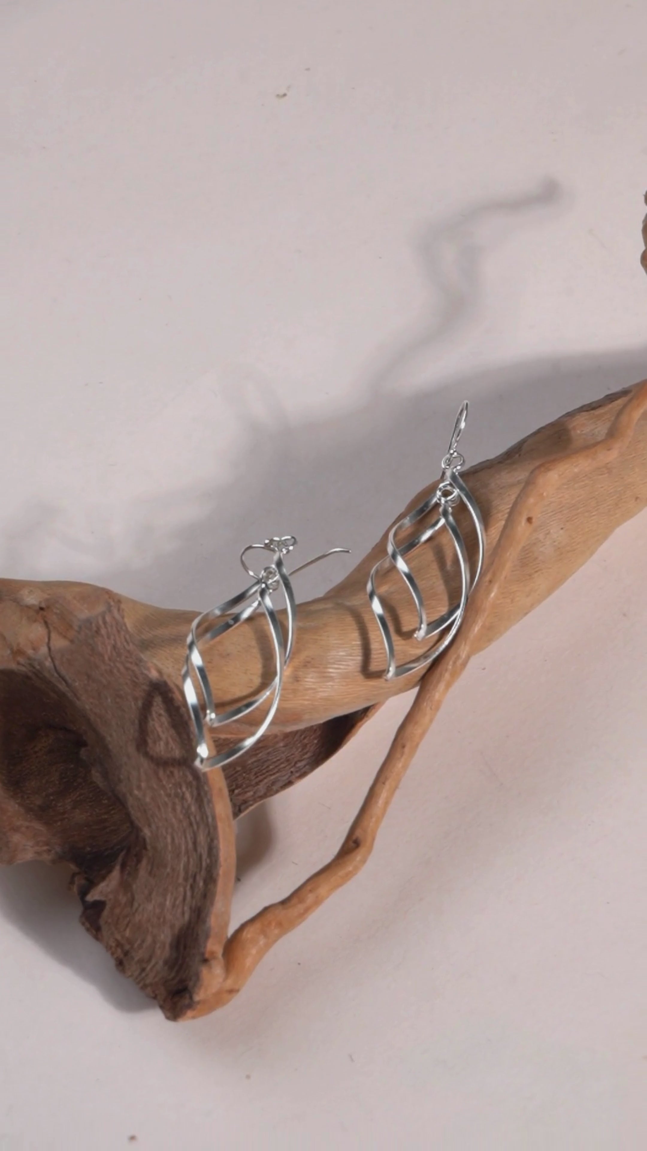 Handmade Sterling Silver Twisted Dangle Earrings | Modern Minimalist Jewelry