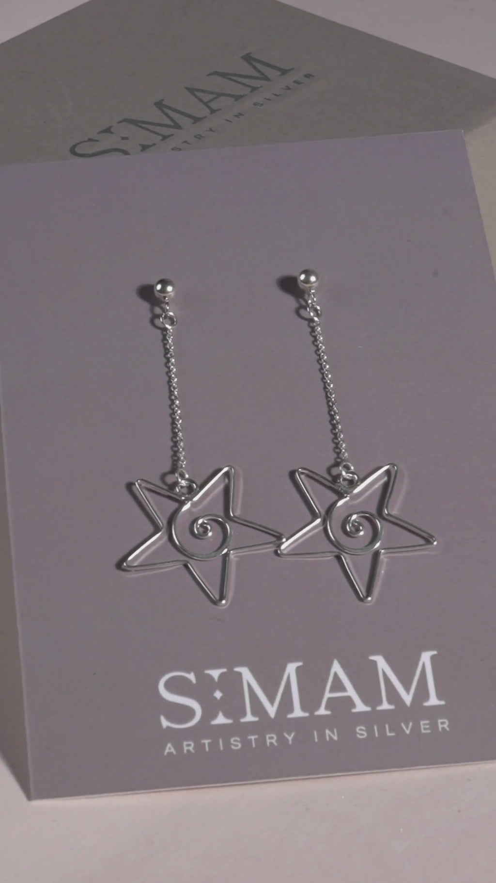 Silver Star Dangle Ear Jacket Earrings | Celestial Christmas Jewelry