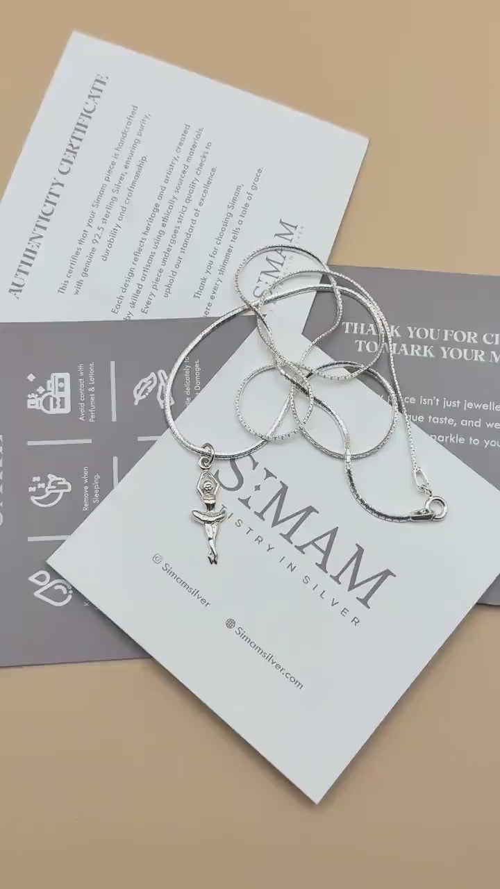 925 Sterling Silver Ballerina Pendant Necklace | Dancer Jewelry Gift | Ballet Lover Necklace | Elegant Dance Pendant |Christmas Gift for Her