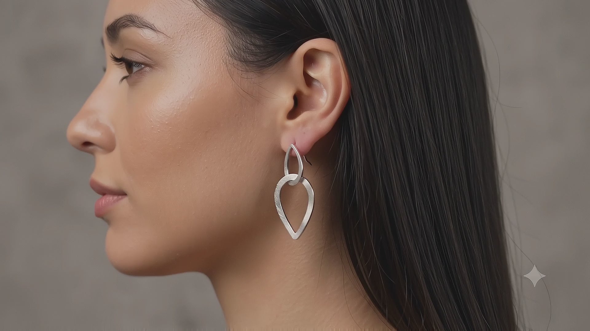 Sterling Silver Geometric Teardrop Earrings, Modern Minimalist Dangle Jewelry
