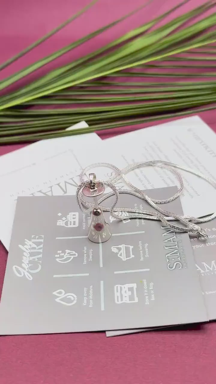 Sterling Silver Bell Pendant Necklace | Handmade Musical Charm