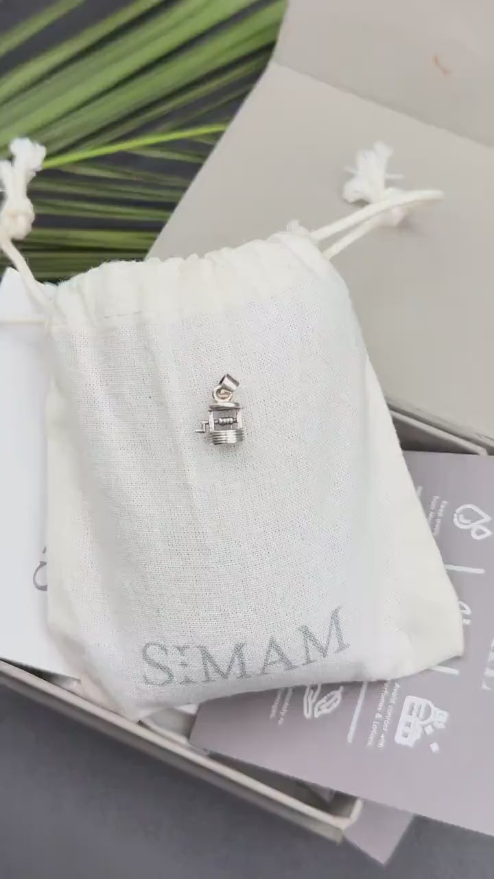 Sterling Silver Christmas Lantern Necklace | Minimalist Charm Pendant