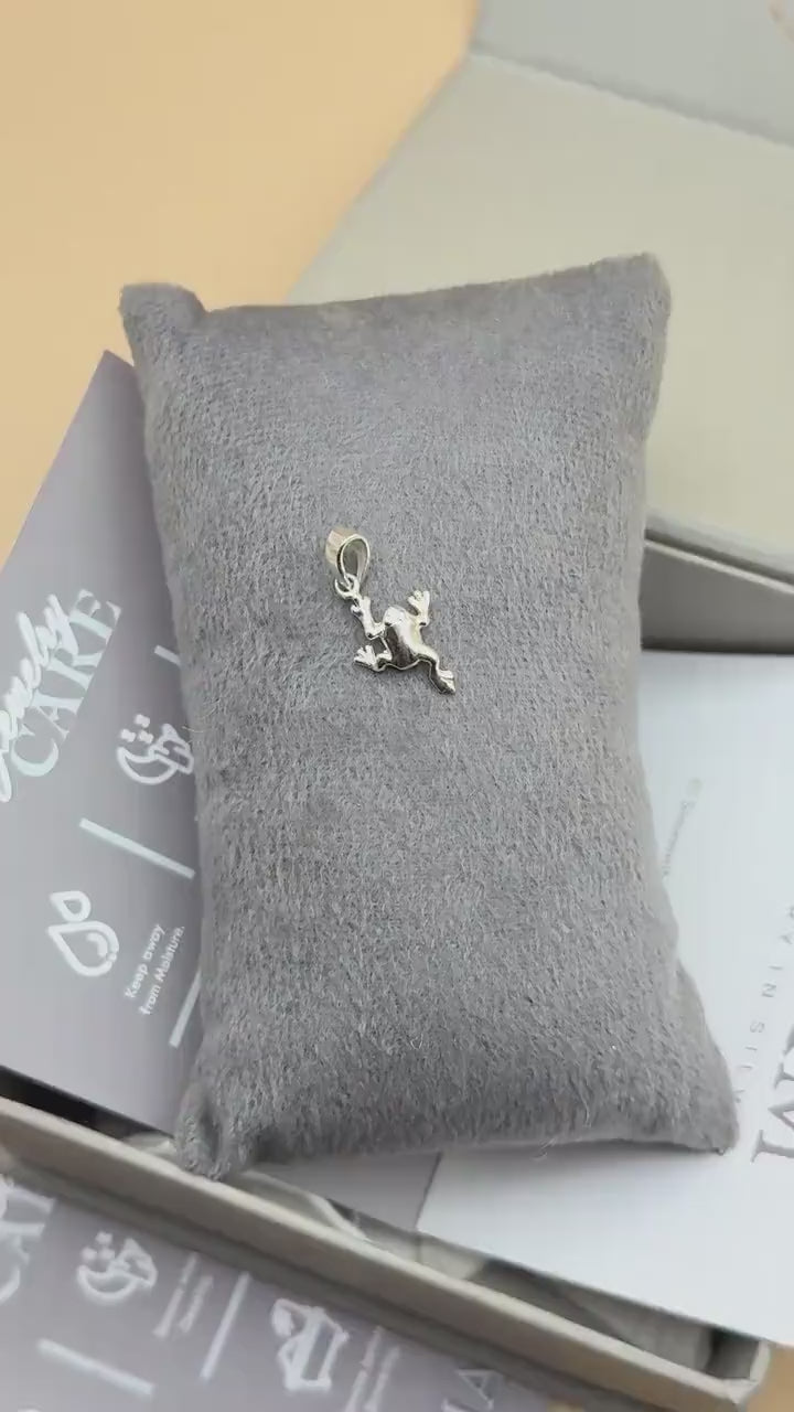 Silver Frog Pendant Necklace | 925 Sterling Silver Animal Charm Jewelry | Cute Frog Necklace for Women & Men | Unique Nature Gift
