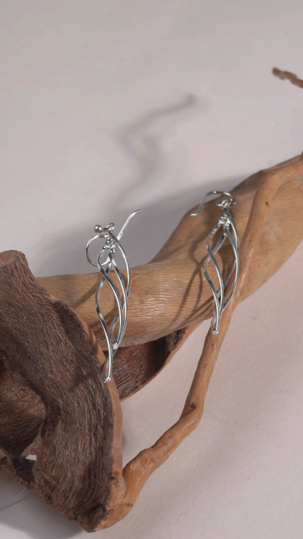 Sterling Silver Twisted Dangle Earrings – Lightweight Minimalist Drop Jewelry