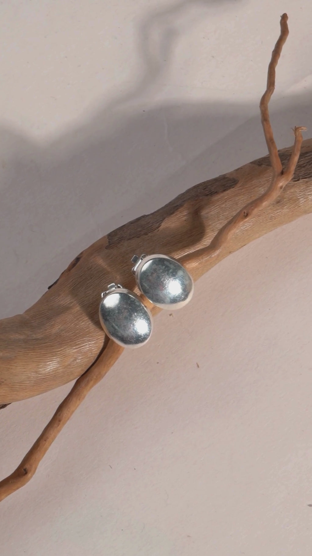 Handmade Sterling Silver Dome Stud Earrings | Minimalist Jewelry [without ear piercing]