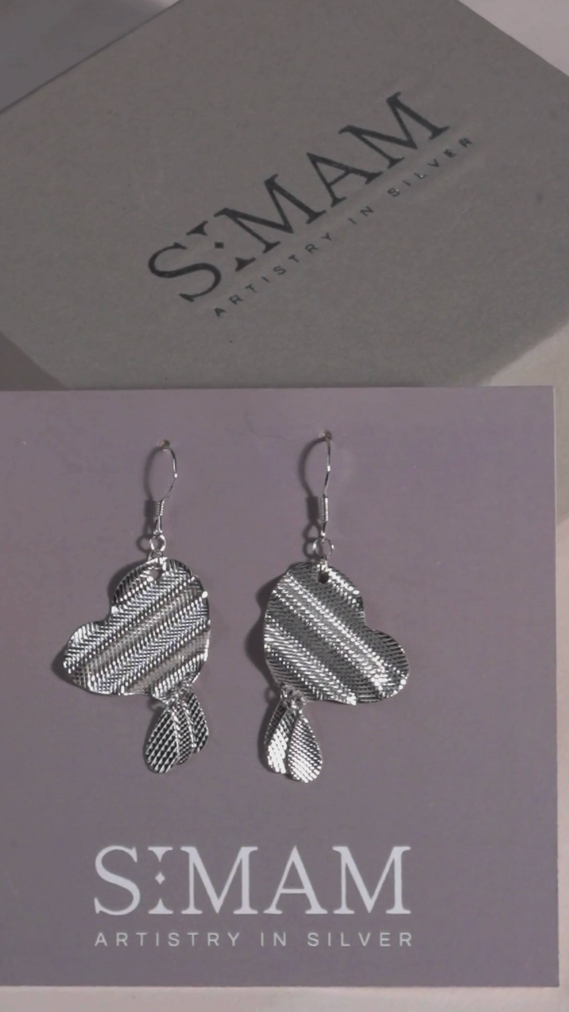 Butterfly Geometric Drop Earrings – Handmade Boho Dangle Jewelry, Lightweight Silver Statement Earrings for Women