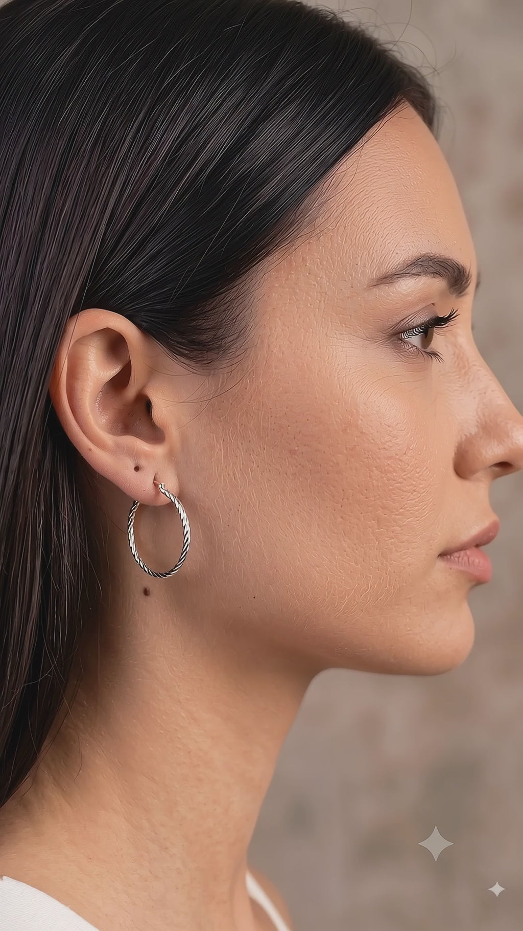 925 Sterling Silver Twisted Hoop Earrings | Minimalist Lightweight Everyday Hoops