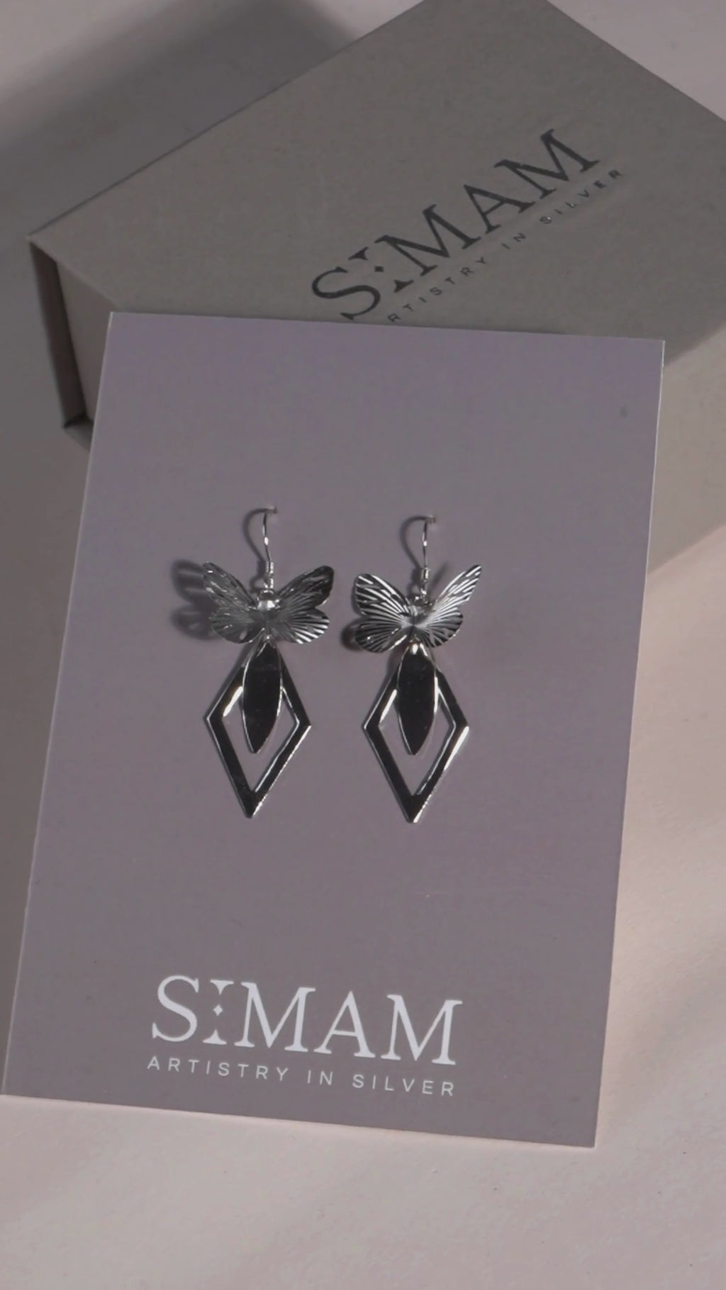 Butterfly Geometric Earrings, 925 Sterling Silver Dangle Earrings, Nature Inspired Jewelry, Cottagecore Accessories