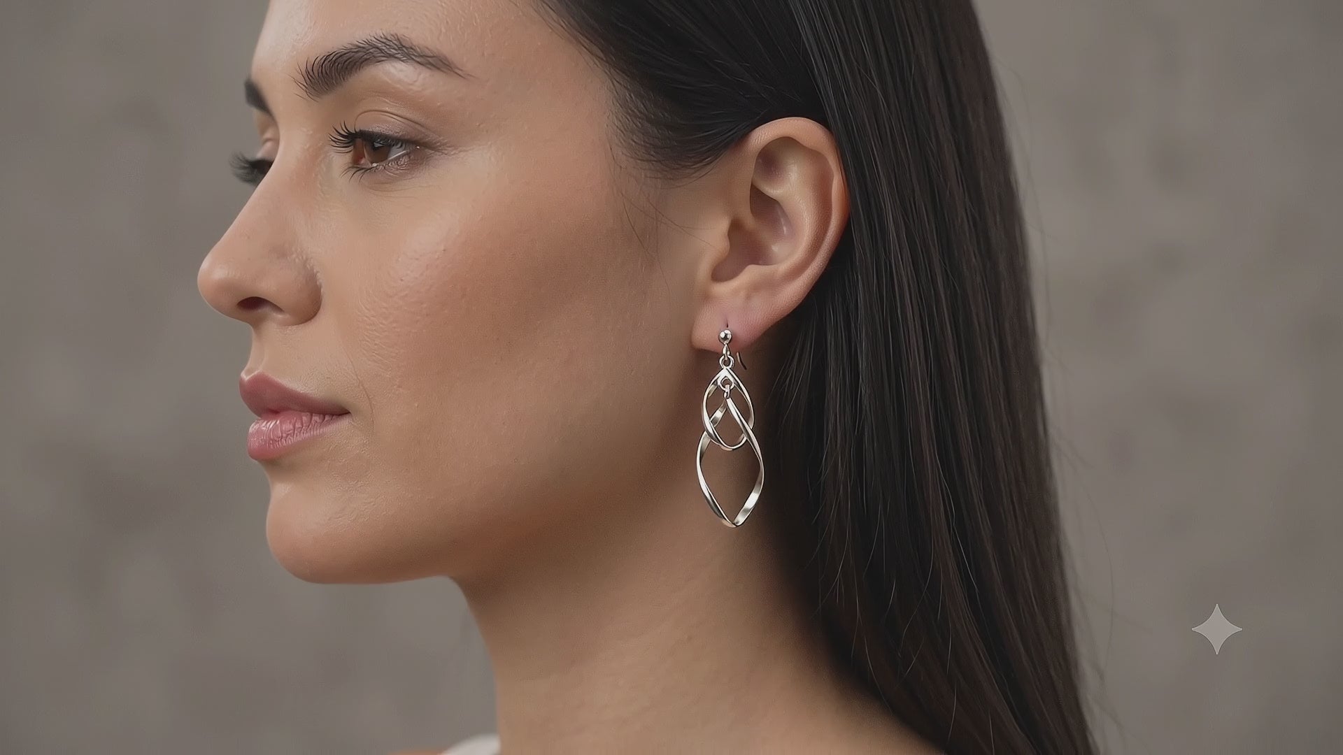 Handmade Silver Twist Dangle Earrings