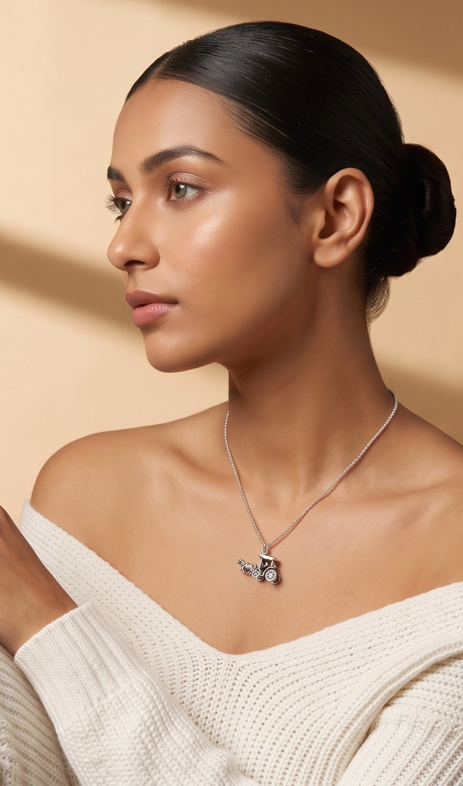 Sterling Silver Vintage Car Necklace | Classic Automobile Pendant